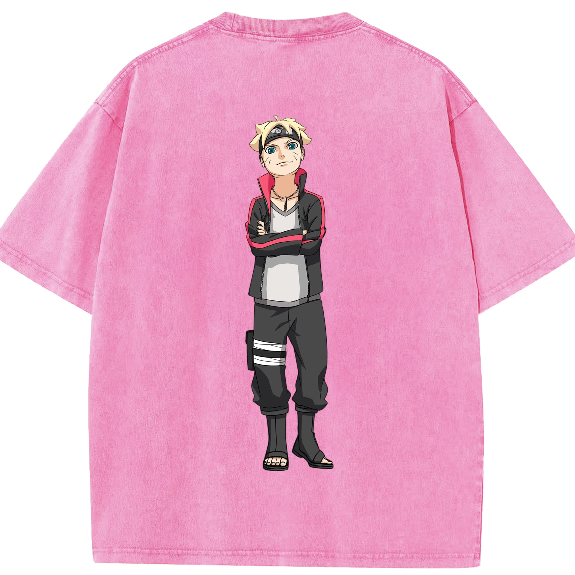 （画像用） NARUTO -ナルト- うずまき ボルト Uzumaki Boruto 綿100% ヴィンテージ風 半袖Tシャツ（背面プリント）